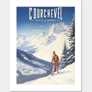 Affiche Courchevel - France - Auvergne-Rhône-Alpes - Savoie - illustration Posters and Art